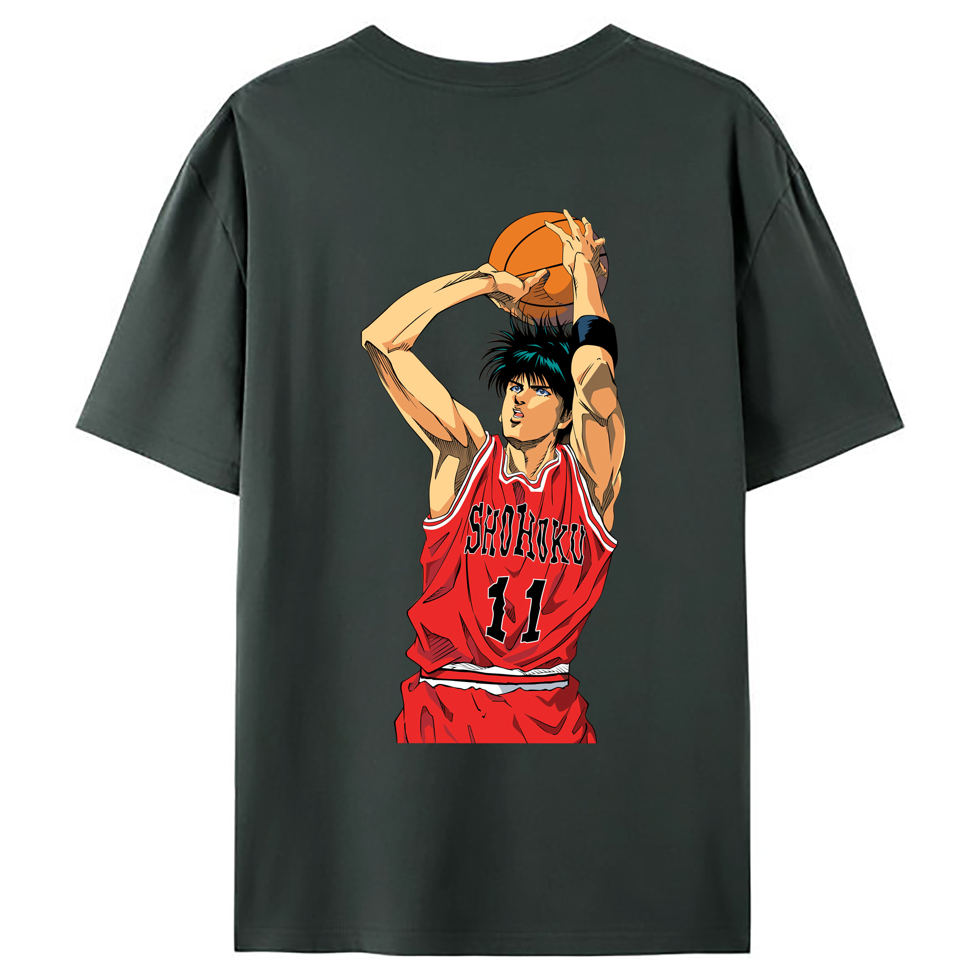 （画像用） SLAM DUNK／スラムダンク 綿100％ メンズ半袖Tシャツ（バックプリント） 通気性